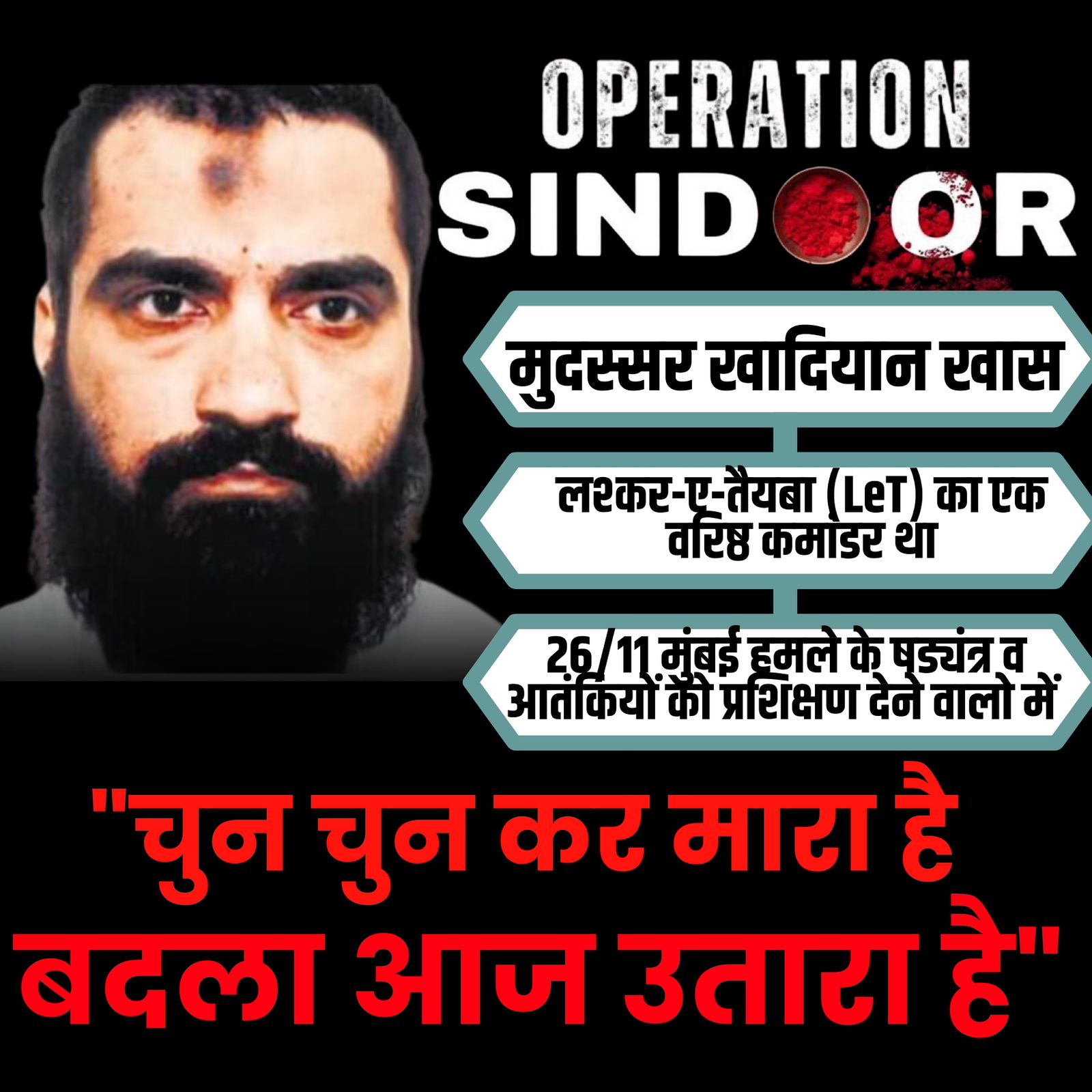Terrorists who were neutralised by Bharatiya Armed Forces